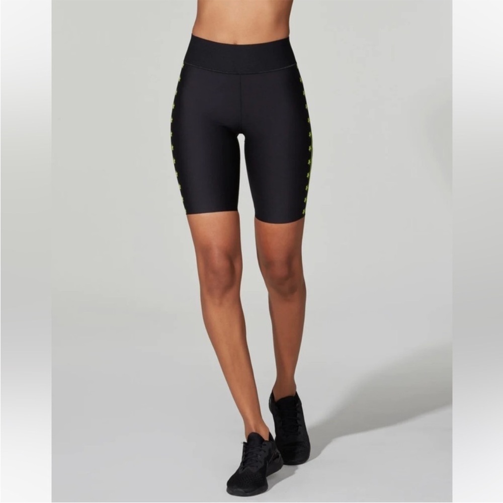 Ultracor Barrys Neon Stars Flash Nero High Rise Biker Shorts Bike Cycling Yoga - Picture 11 of 11